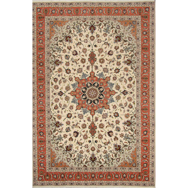 Tappeto Tabriz 50 Raj Persia 202x307 Avorio Cre