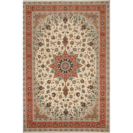 Tappeto Tabriz 50 Raj Persia 202x307 Avorio Cre