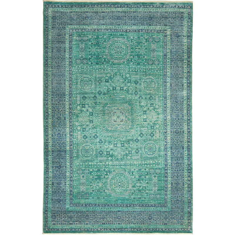 Tappeto Mamlouk Pakistan 123x190 Verde Acqua Bl