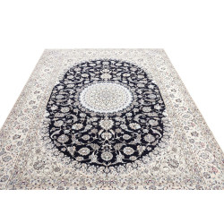 Tappeto Nain 6la Persia 214x305 Blu Notte Crema