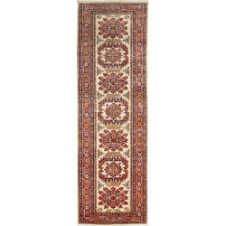 Tappeto Kazak Fine Pakistan 78x267 Crema Rosso