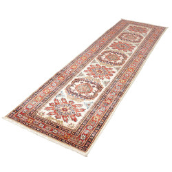 Tappeto Kazak Fine Pakistan 78x267 Crema Rosso