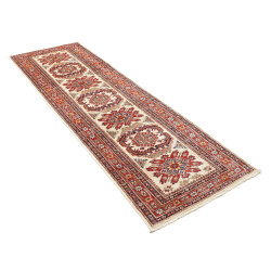 Tappeto Kazak Fine Pakistan 78x267 Crema Rosso