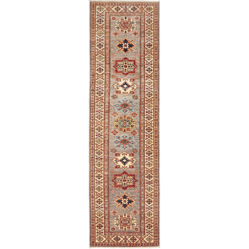 Tappeto Kazak Fine Pakistan 83x291 Grigio Blu R