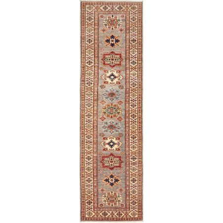Tappeto Kazak Fine Pakistan 83x291 Grigio Blu R