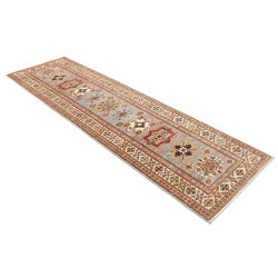 Tappeto Kazak Fine Pakistan 83x291 Grigio Blu R