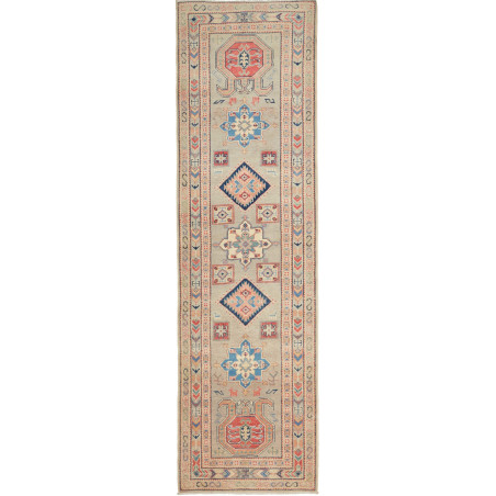Tappeto Kazak Afghanistan 82x286 Verde Salvia T