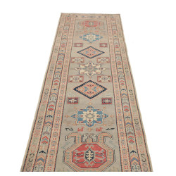 Tappeto Kazak Afghanistan 82x286 Verde Salvia T