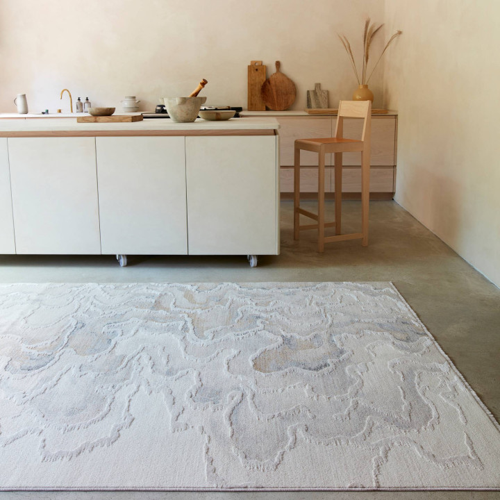Tappeto Seville astratto beige e grigio 120x180