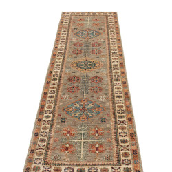 Tappeto Kazak Fine Pakistan 77x256 Grigio Taupe
