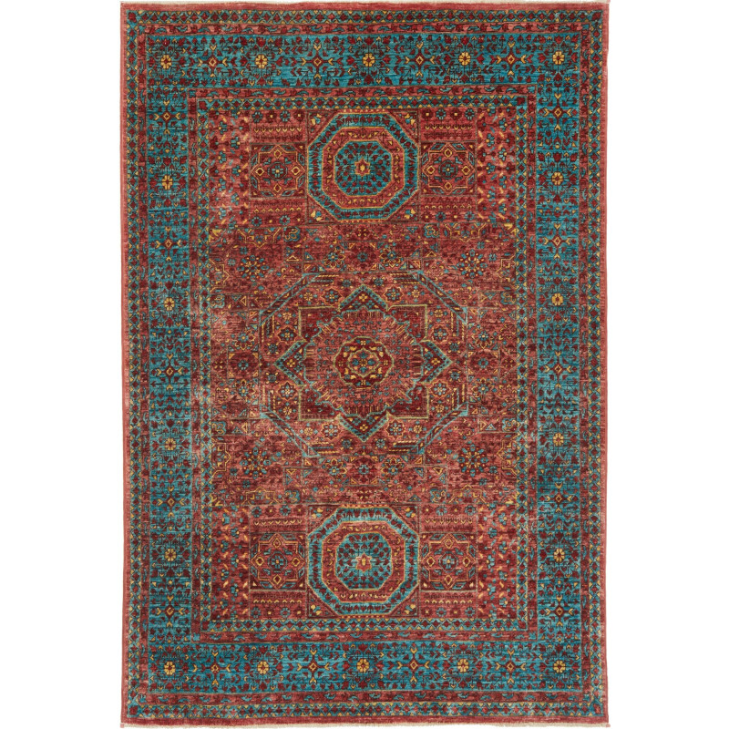 Tappeto Mamlouk Pakistan 124x186 Rosso Teale Gi