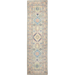 Rug Kazak Afghanistan 81x309 Beige Blue Coral G