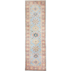 Rug Kazak Afghanistan 86x281 Sky Blue Salmon Pi