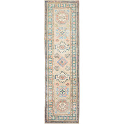 Rug Kazak Afghanistan 82x295 Beige Turquoise Bl