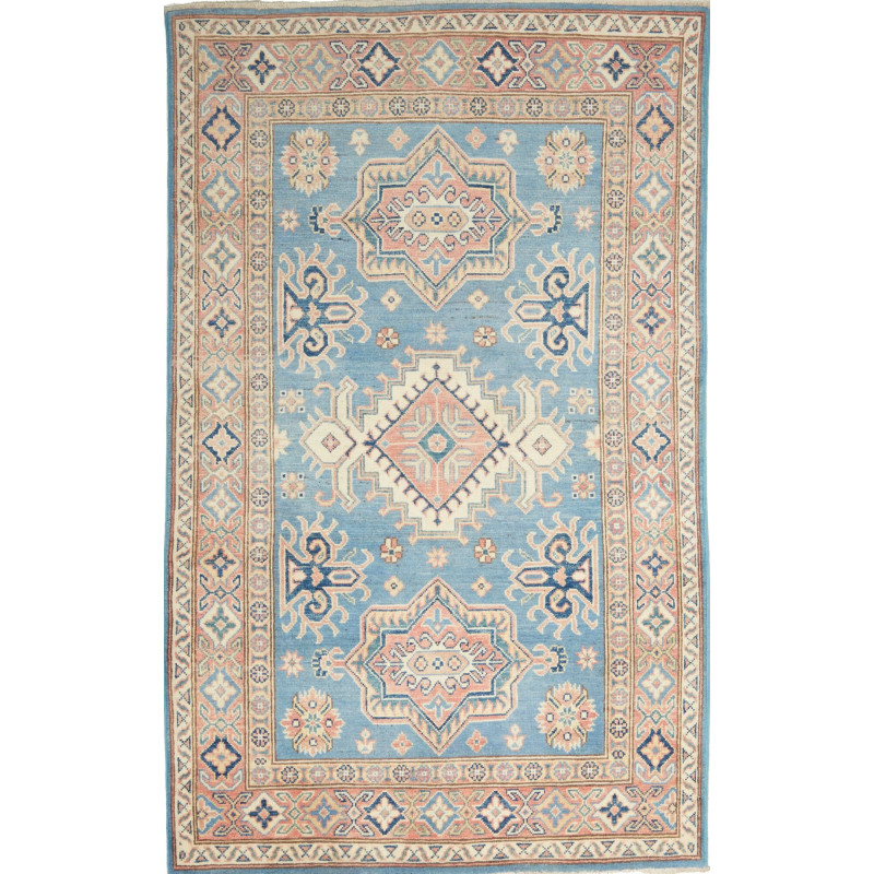 Tappeto Kazak Afghanistan 118x188 Blu Cielo Ros