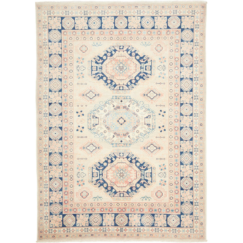 Tappeto Kazak Afghanistan 147x204 Crema Blu Pes
