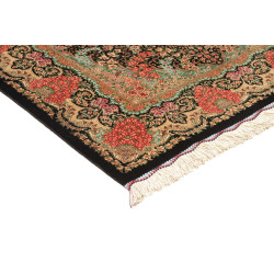 Tappeto Ghom Seta Persia 80x120 Nero Rosa Coral