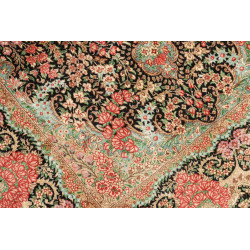 Tappeto Ghom Seta Persia 80x120 Nero Rosa Coral