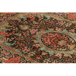 Tappeto Ghom Seta Persia 80x120 Nero Rosa Coral