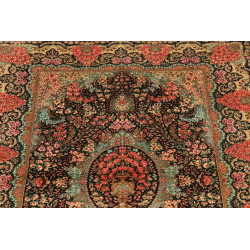 Tappeto Ghom Seta Persia 80x120 Nero Rosa Coral