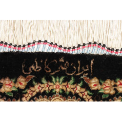 Tappeto Ghom Seta Persia 80x120 Nero Rosa Coral