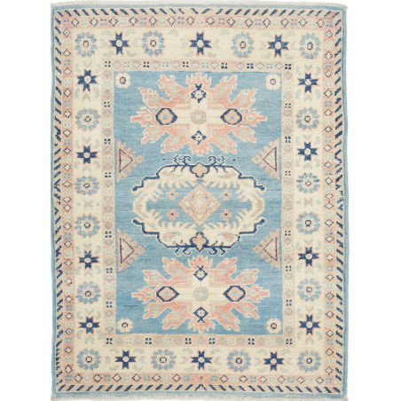 Tappeto Kazak Afghanistan 84x110 Azzurro Crema