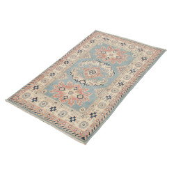 Tappeto Kazak Afghanistan 79x130 Azzurro Cielo