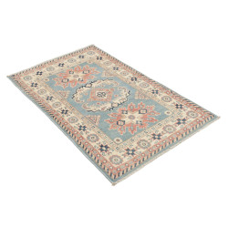 Tappeto Kazak Afghanistan 79x130 Azzurro Cielo