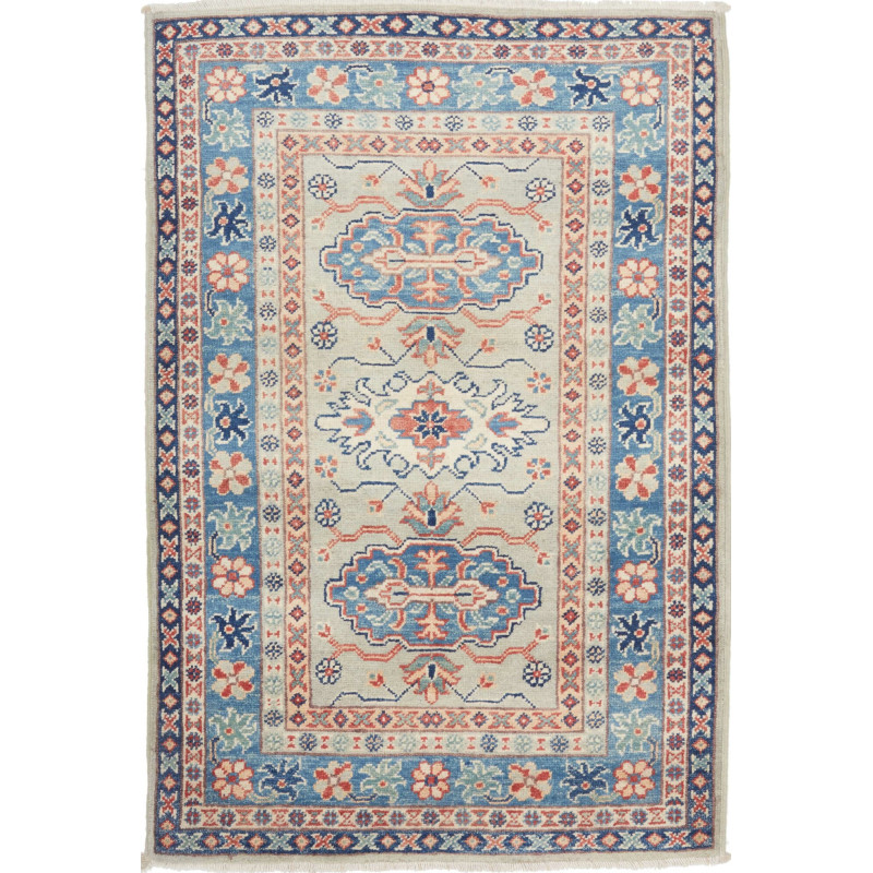 Tappeto Kazak Afghanistan 79x118 Grigioblu Ciel