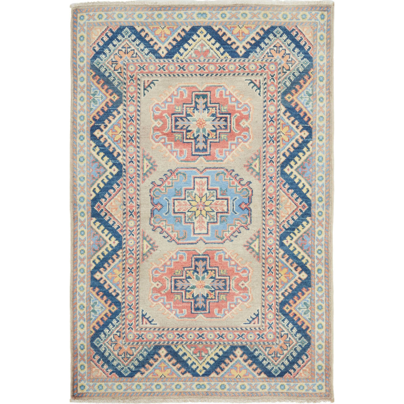 Tappeto Kazak Afghanistan 86x130 Beige Grigio C