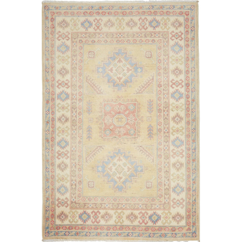 Tappeto Kazak Afghanistan 98x147 Giallo Beige C