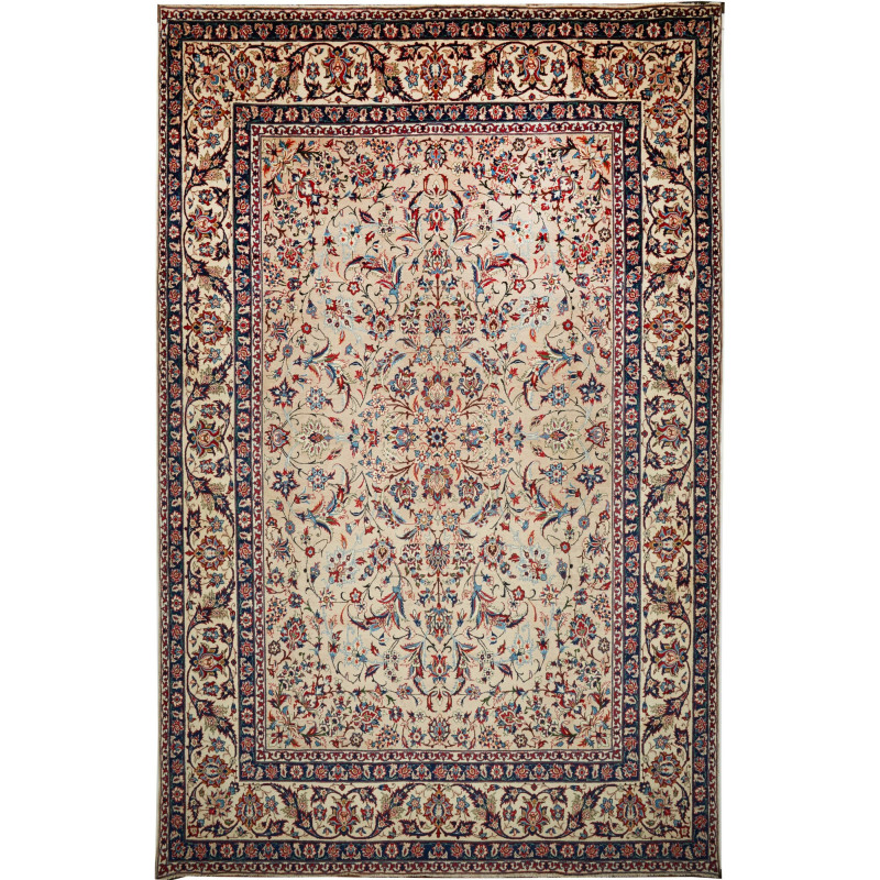 Tappeto Kashan Persia 308x480 Crema Blu Navy Ro