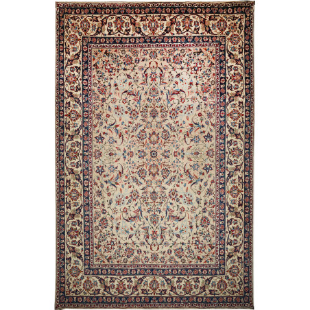 Tappeto Kashan Persia 308x480 Crema Blu Navy Ro