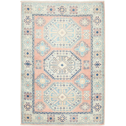 Tappeto Kazak Afghanistan 98x143 Rosa Antico Az