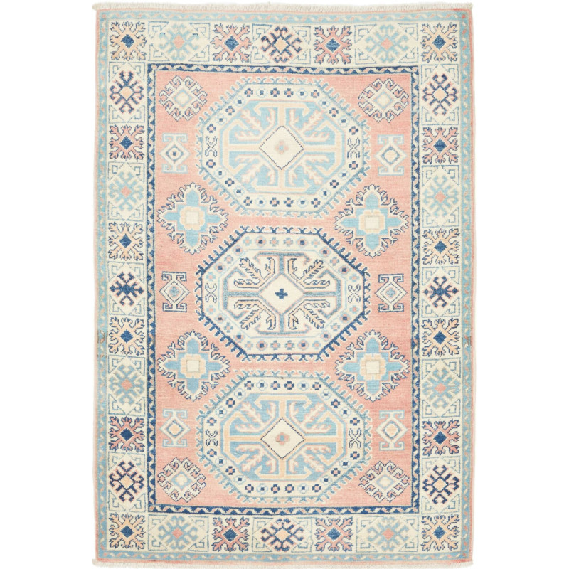Tappeto Kazak Afghanistan 98x143 Rosa Antico Az