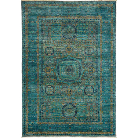 Tappeto Mamlouk Pakistan 123x179 Turchese Oro B