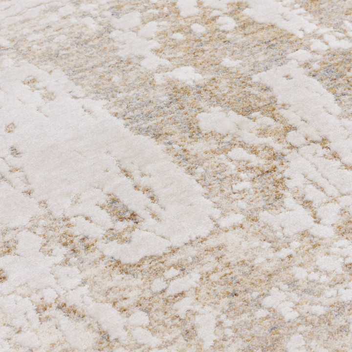 Rug Seville abstract beige taupe touches of blue