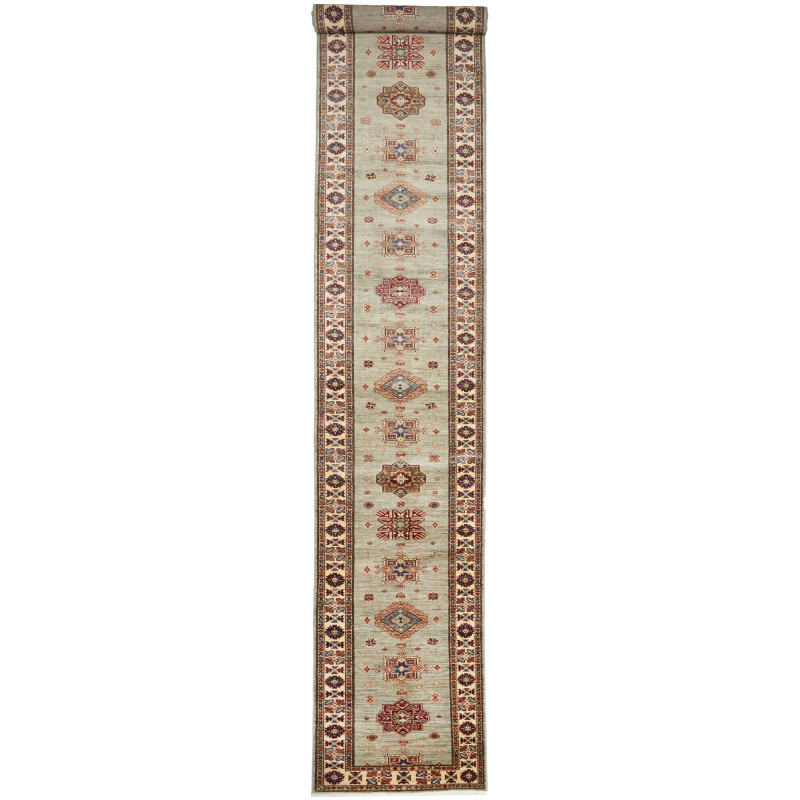 Tappeto Kazak Fine Pakistan 82x576 Verde Salvia