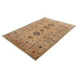 Tappeto Kazak Fine Pakistan 150x209 Beige Rosso