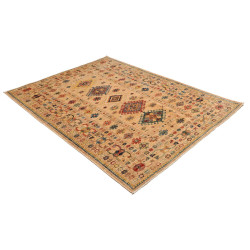 Tappeto Kazak Fine Pakistan 150x209 Beige Rosso