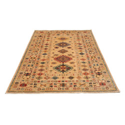 Tappeto Kazak Fine Pakistan 150x209 Beige Rosso
