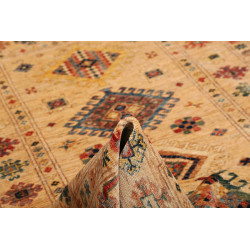 Tappeto Kazak Fine Pakistan 150x209 Beige Rosso
