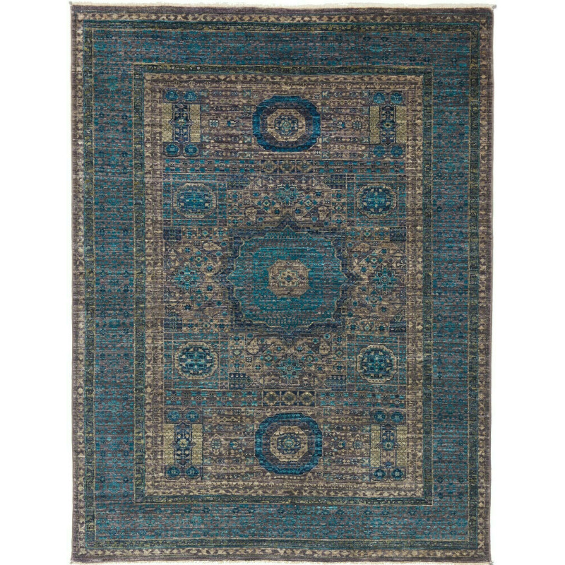 Tappeto Mamlouk Pakistan 133x174 Blu Ottanio Gr