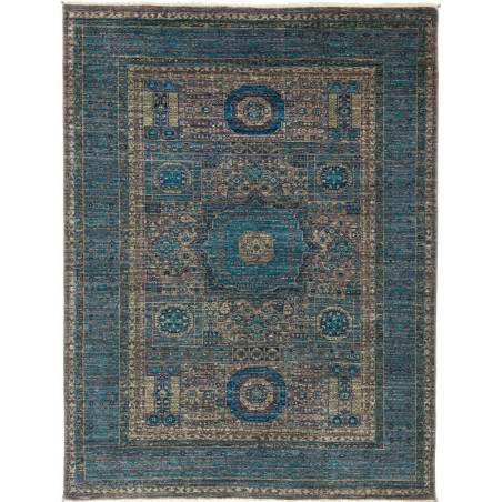 Tappeto Mamlouk Pakistan 133x174 Blu Ottanio Gr