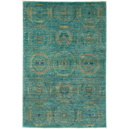 Tappeto Mamlouk Pakistan 124x189 Turchese Oro A