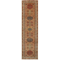 Tappeto Kazak Fine Pakistan 82x296 Marrone Terr