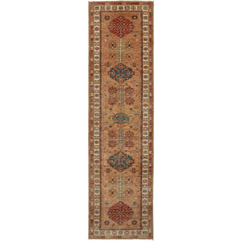 Tappeto Kazak Fine Pakistan 82x296 Marrone Terr