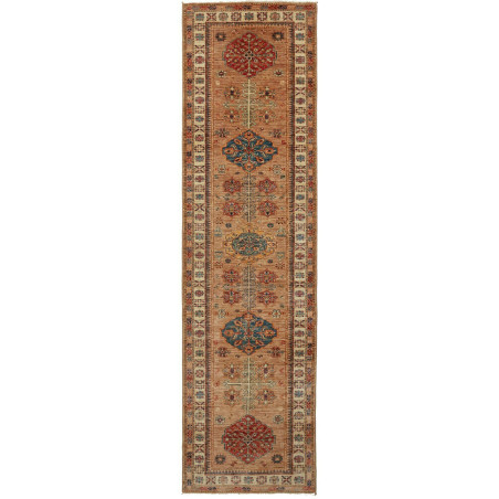 Tappeto Kazak Fine Pakistan 82x296 Marrone Terr