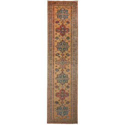 Tappeto Kazak Fine Pakistan 74x303 Ocra Blu Pet