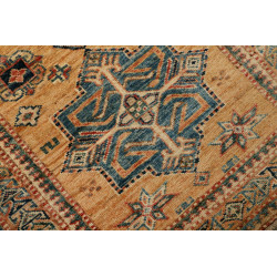 Tappeto Kazak Fine Pakistan 74x303 Ocra Blu Pet